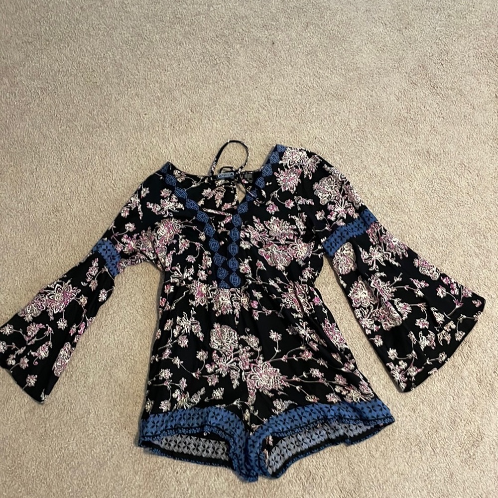 Long sleeve floral romper